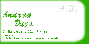andrea duzs business card